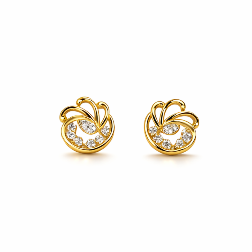 Lotus Luxe 9KT Diamond Stud Earrings