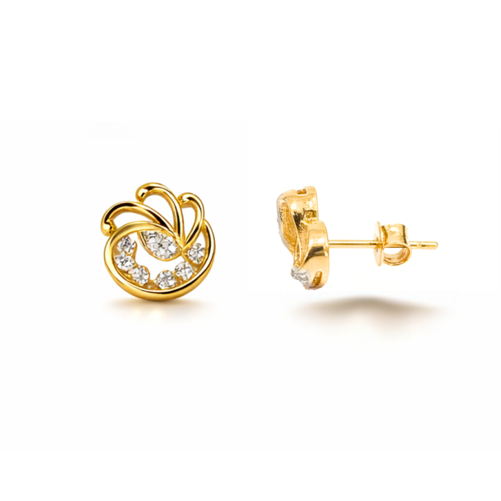 Lotus Luxe 9KT Diamond Stud Earrings