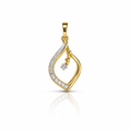 Floral Leaf 9KT Diamond Pendant