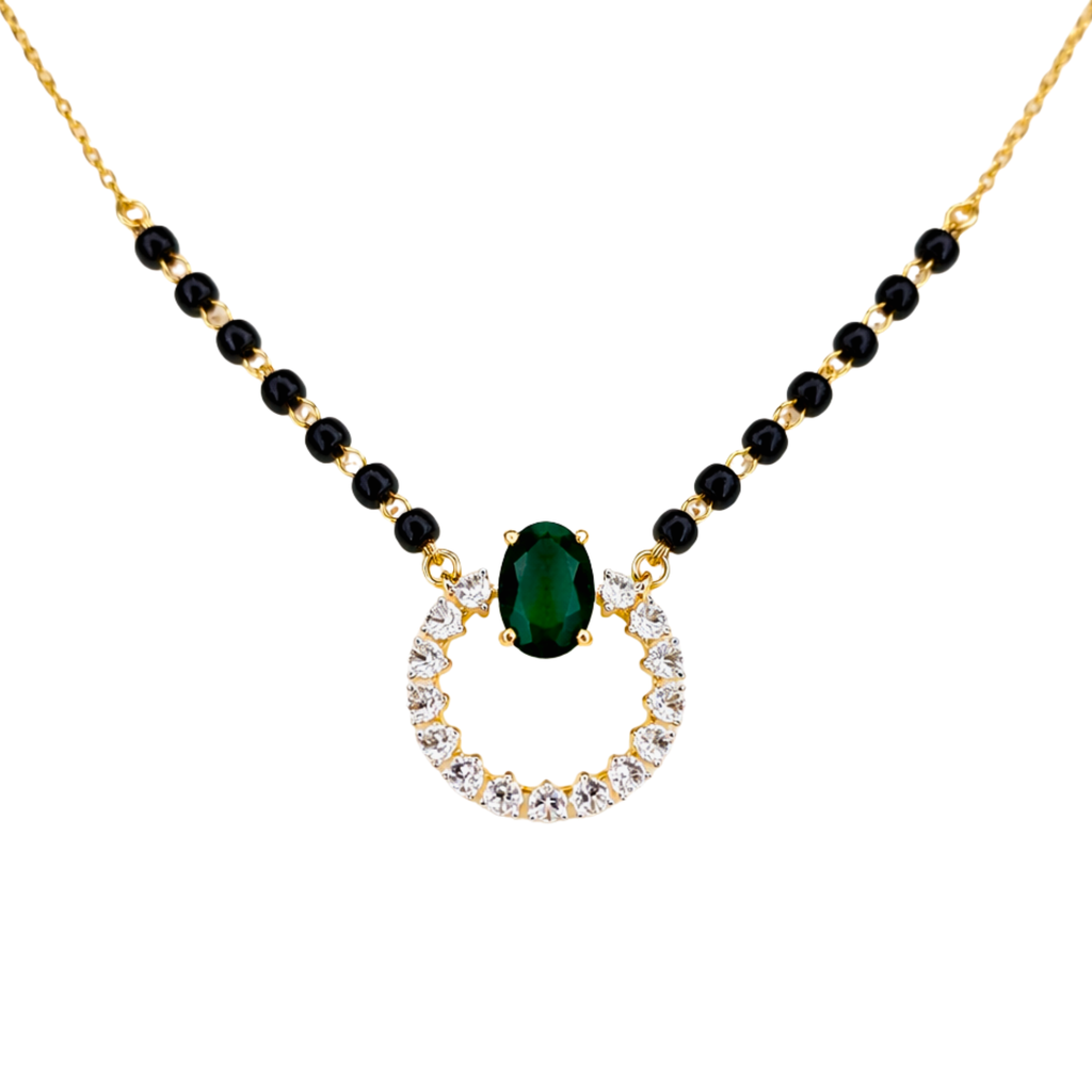 Emerald Halo 9KT Diamond Mangalsutra