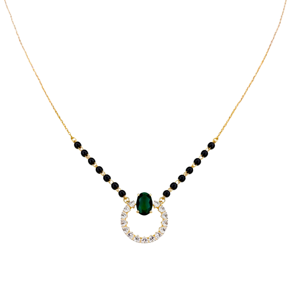 Emerald Halo 9KT Diamond Mangalsutra