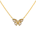 Golden Flutter 9KT Diamond Pendant Chain