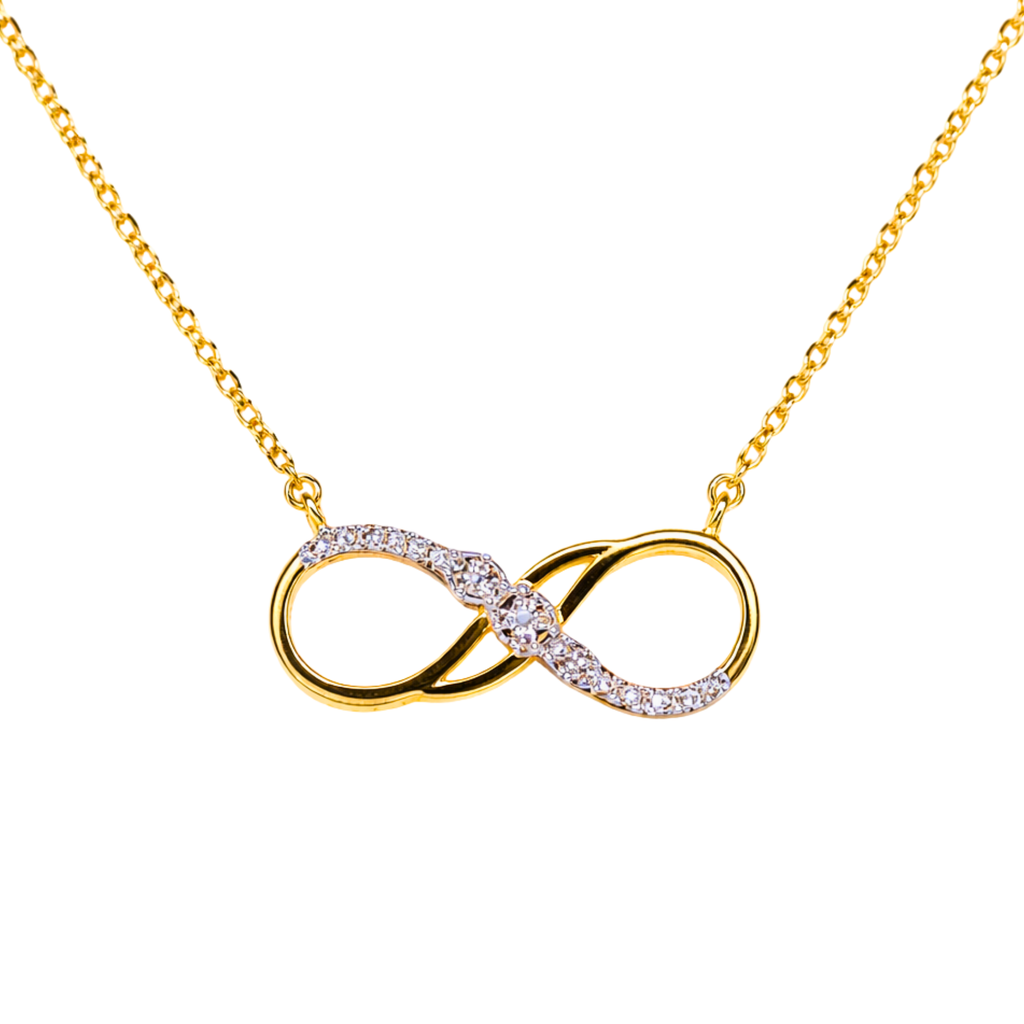 Forever Infinity 9KT Diamond Pendant Chain
