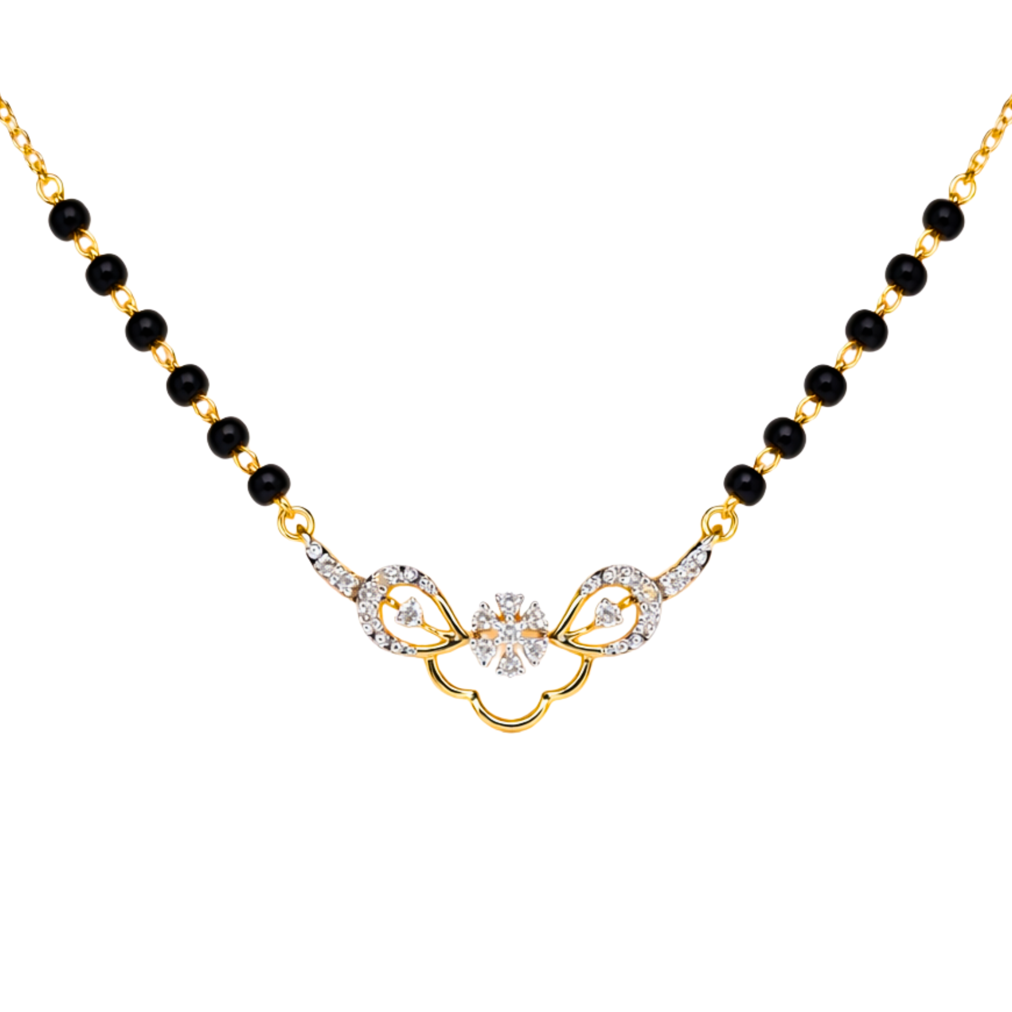 Floral Bloom 9KT Diamond Mangalsutra