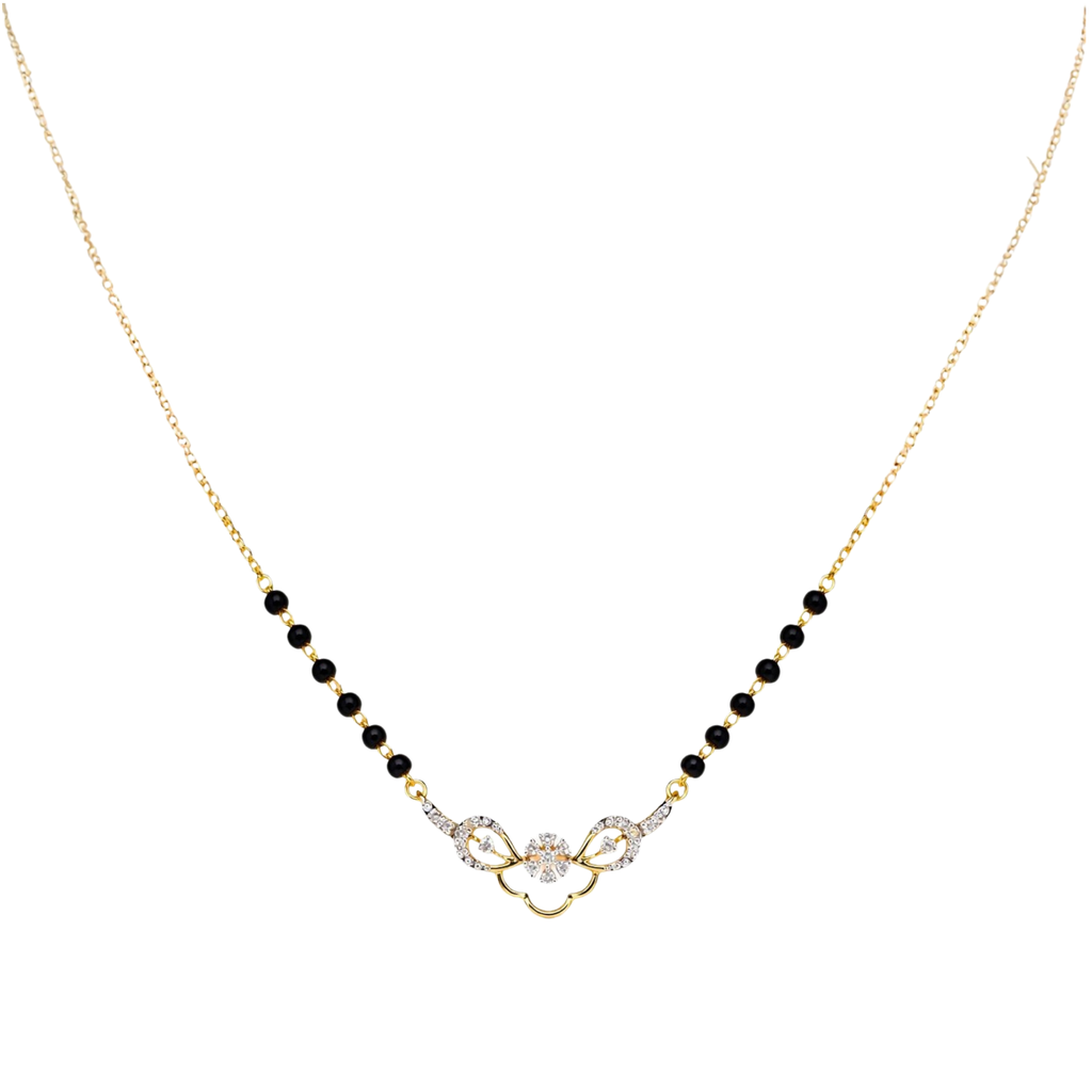 Floral Bloom 9KT Diamond Mangalsutra