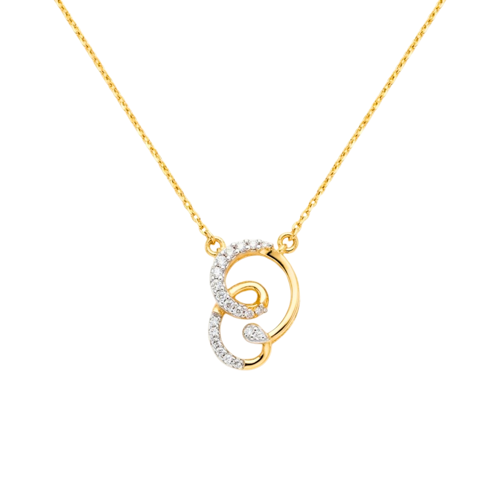 Nova Swirl 9KT Diamond Pendant Chain