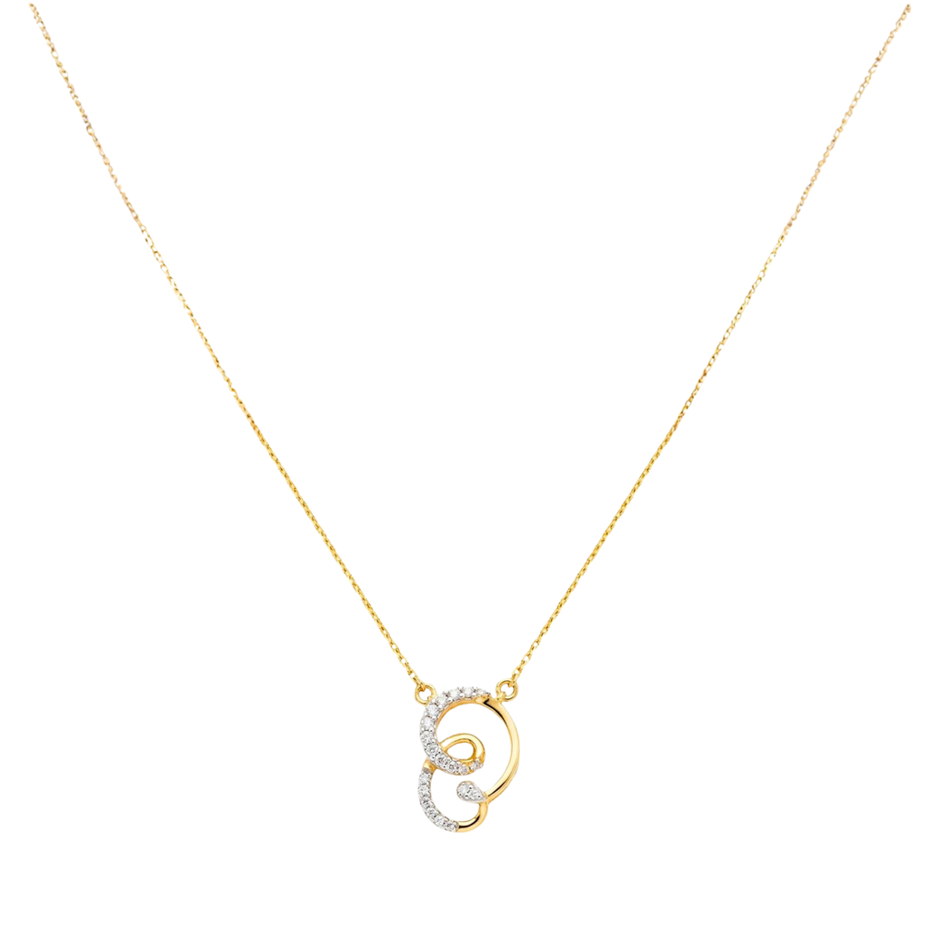 Nova Swirl 9KT Diamond Pendant Chain