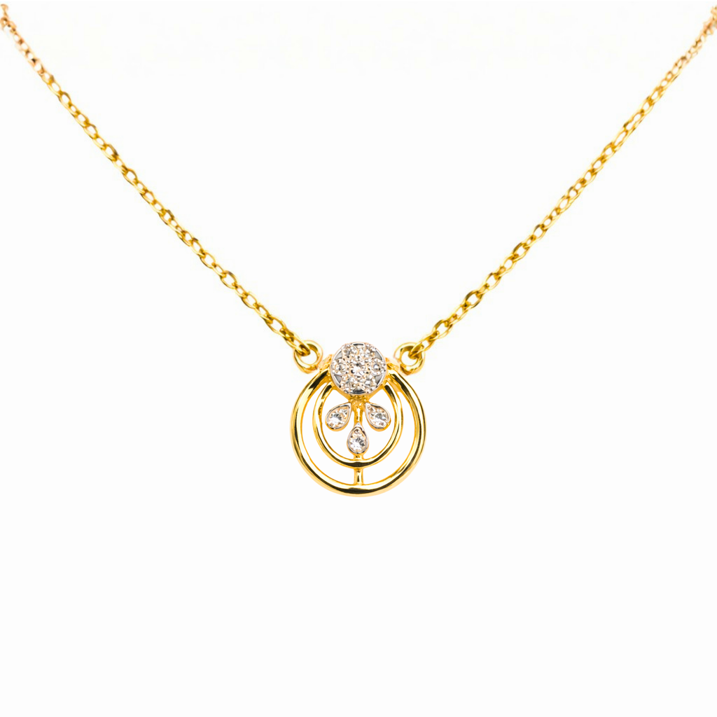Evara Circle 9KT Diamond Pendant Chain