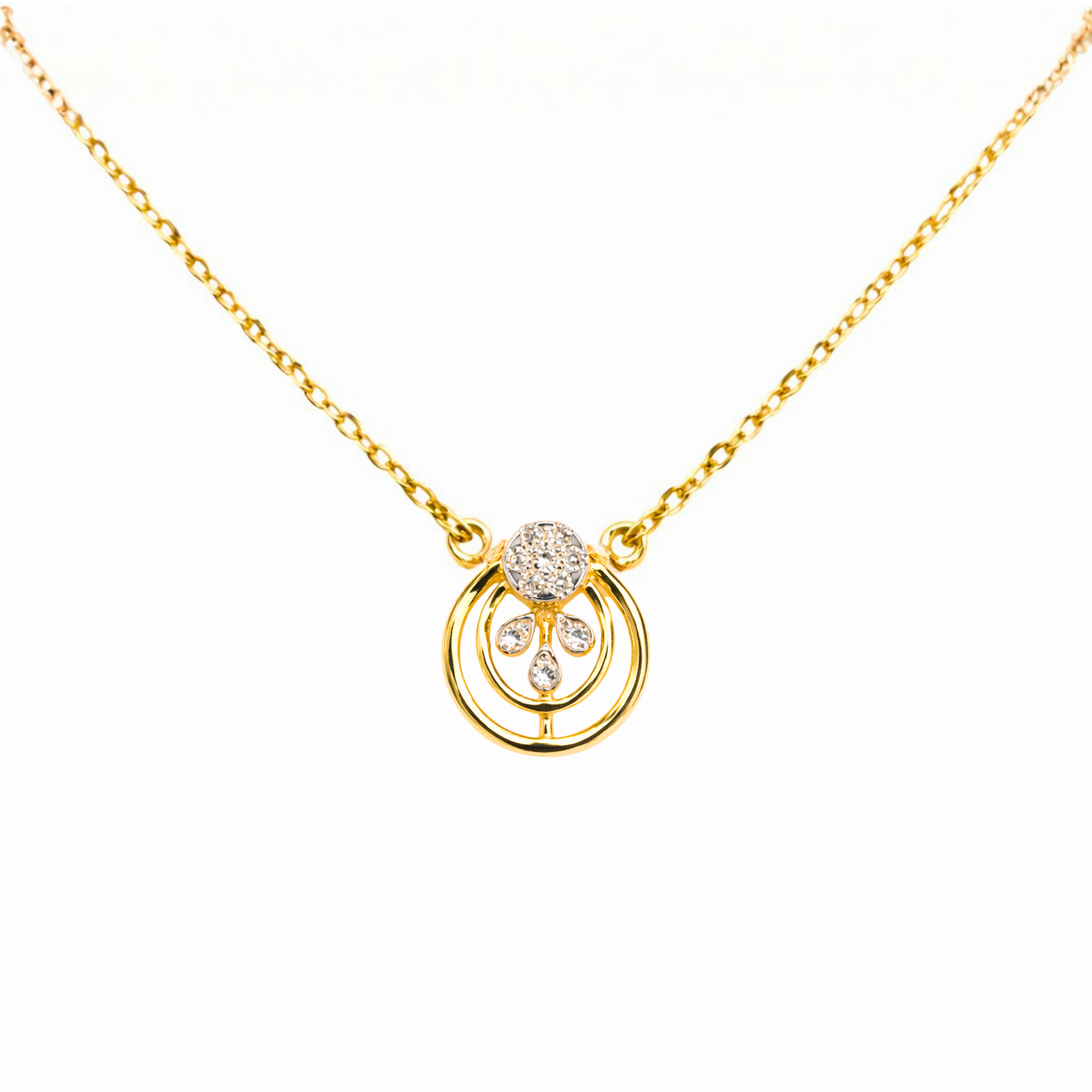 Evara Circle 9KT Diamond Pendant Chain