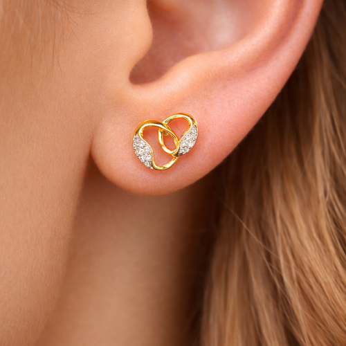 Duo Dazzle 9KT Diamond Stud Earrings