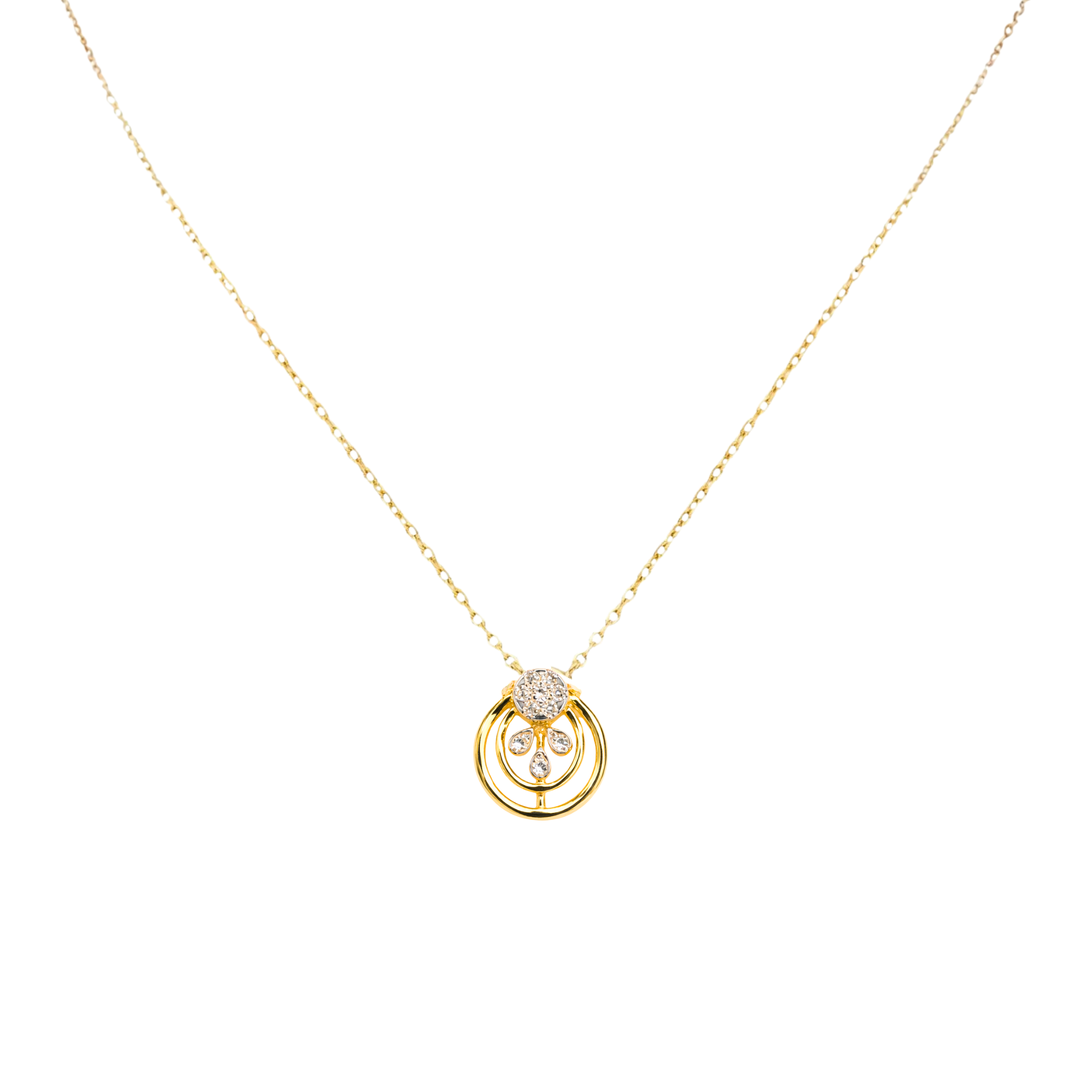Evara Circle 9KT Diamond Pendant Chain