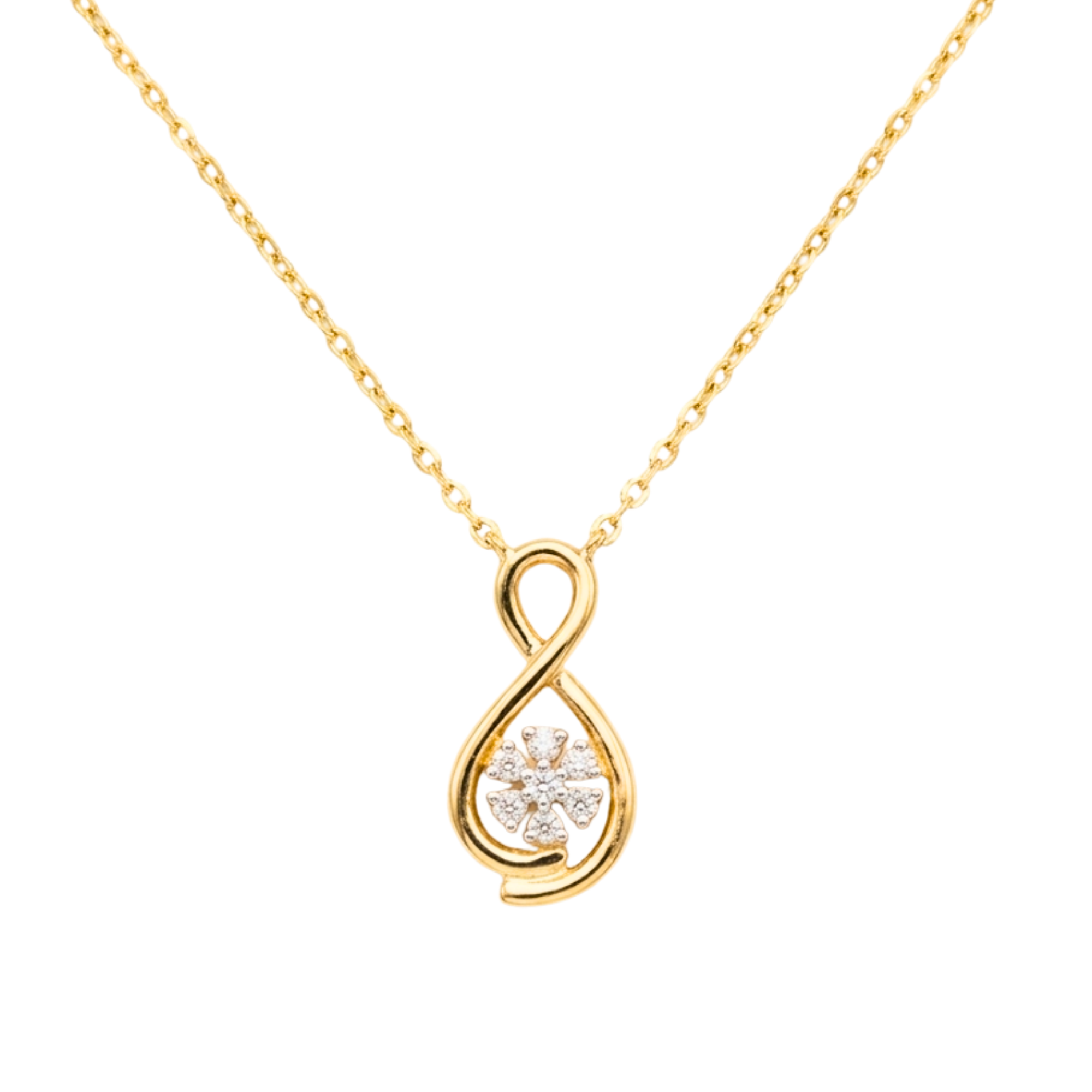 Mirelle Petal 9KT Diamond Pendant Chain
