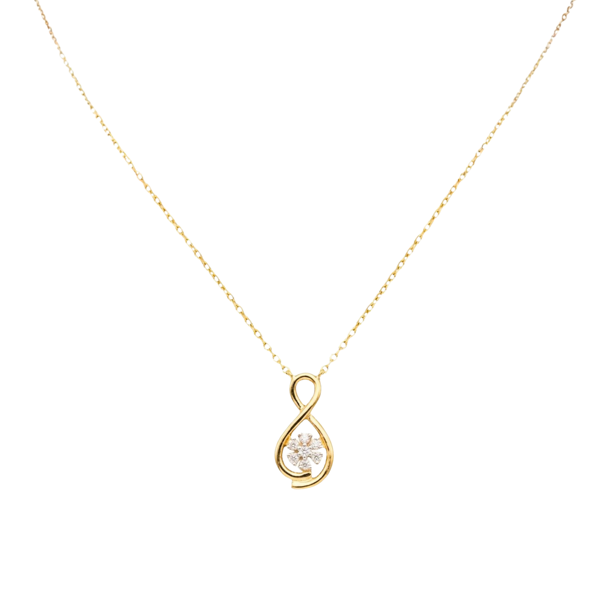 Mirelle Petal 9KT Diamond Pendant Chain