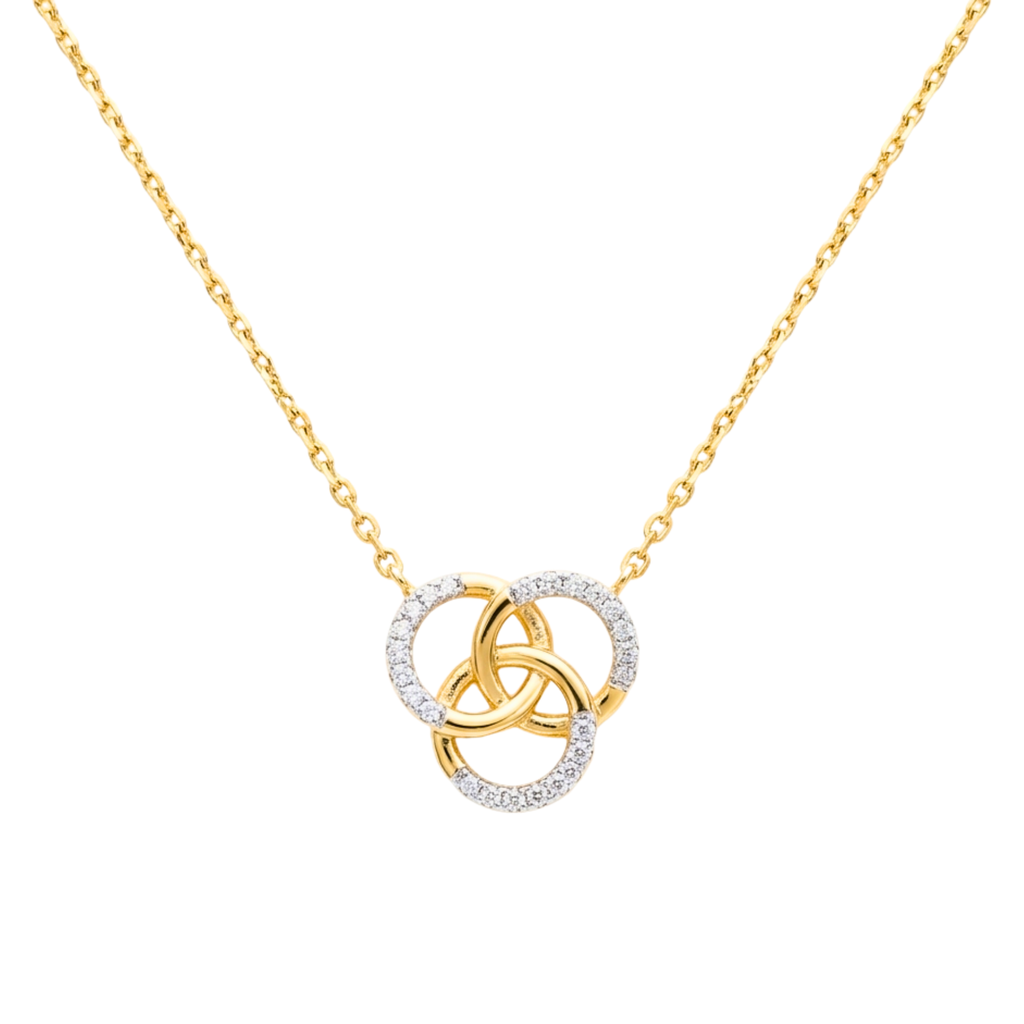 Elara Trinity 9KT Diamond Pendant Chain