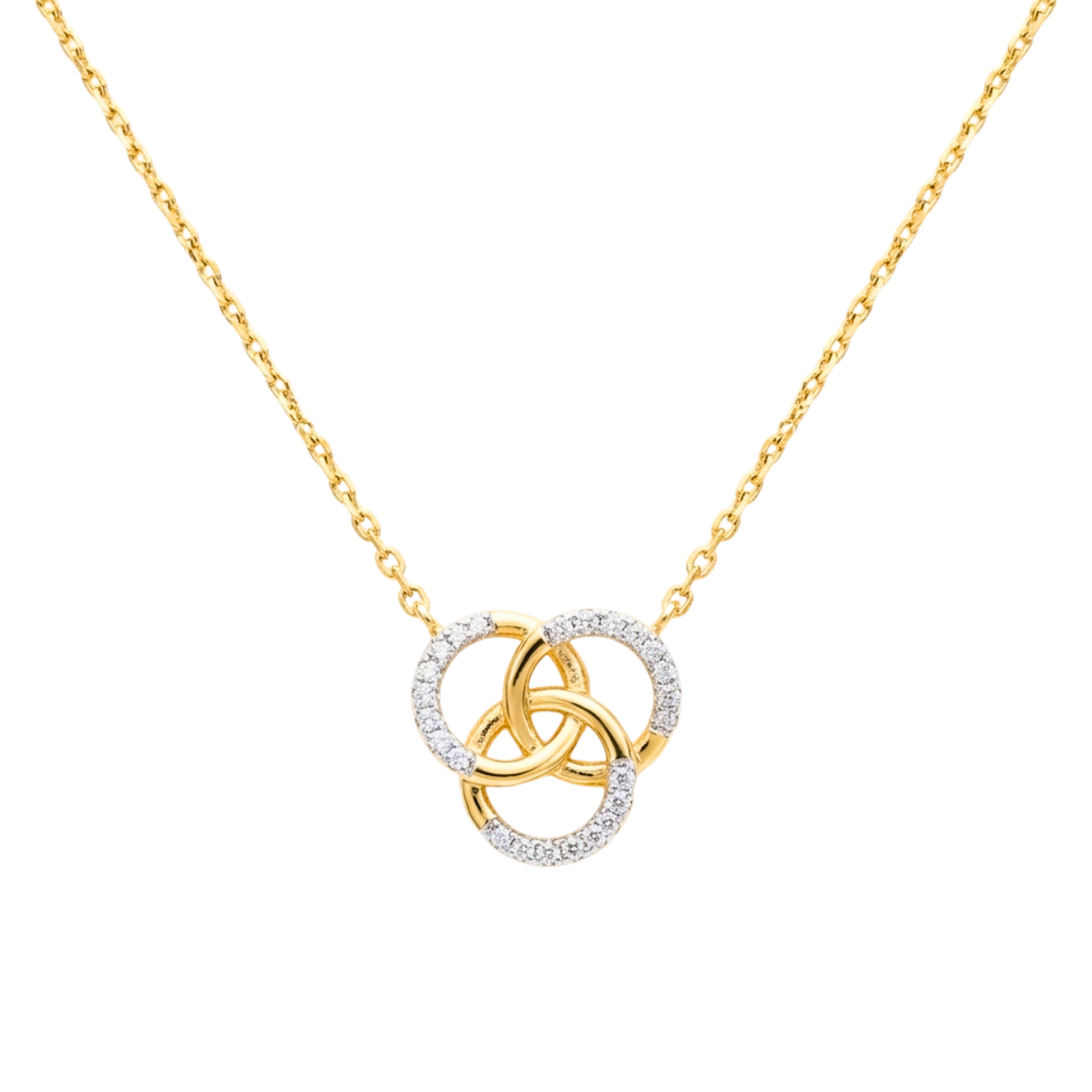 Elara Trinity 9KT Diamond Pendant Chain