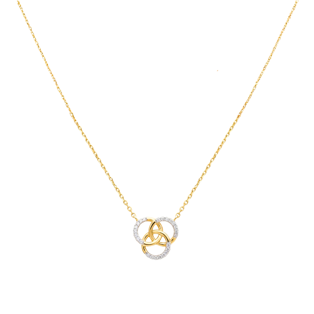 Elara Trinity 9KT Diamond Pendant Chain