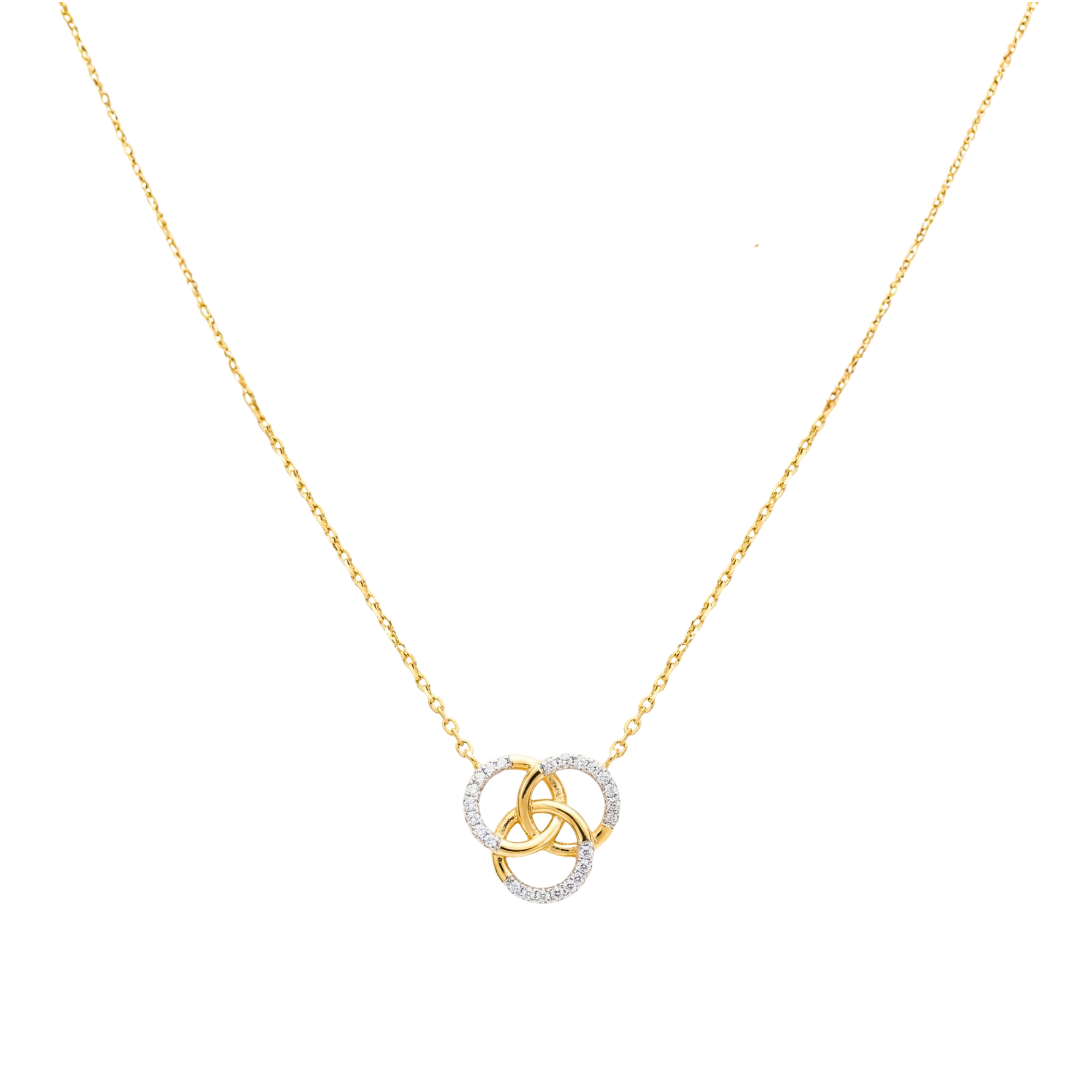 Elara Trinity 9KT Diamond Pendant Chain