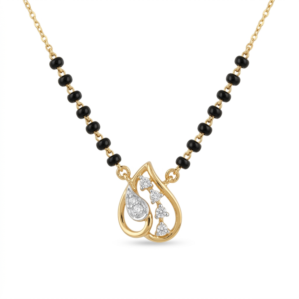 Nyra Leafdrop 9KT Diamond Mangalsutra